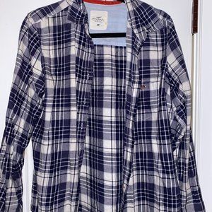 Blue & White Flannel Shirt